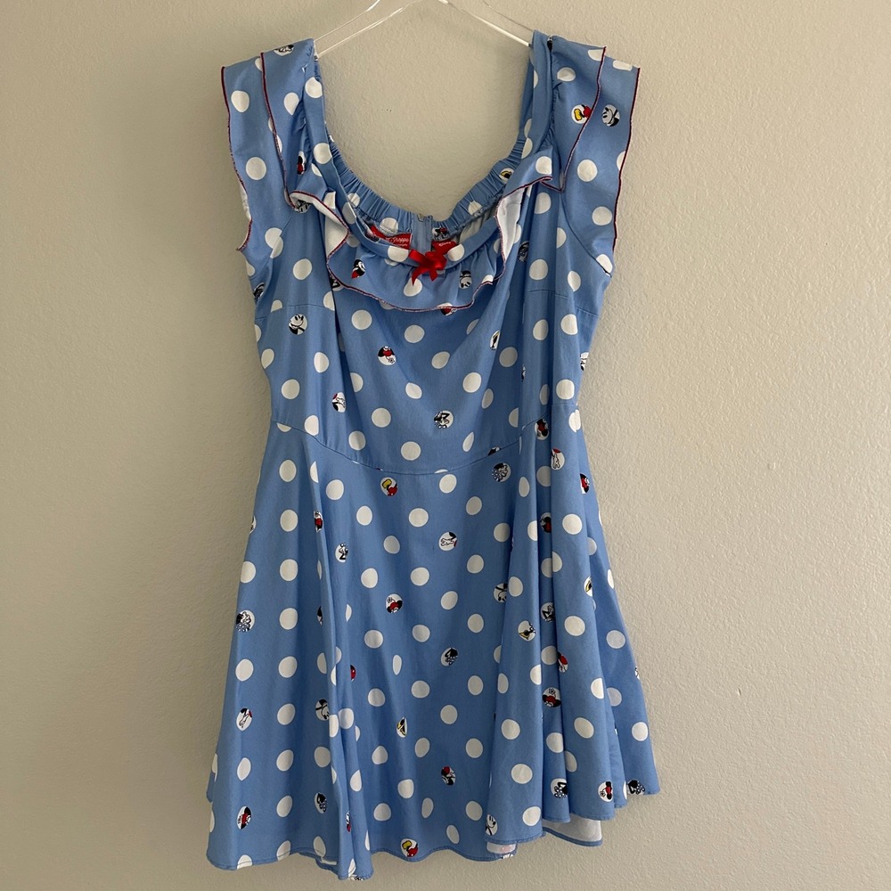 Stitch Shoppe by Loungefly Disney Dress Womens 3X Blue Polka Dot Mickey Minnie